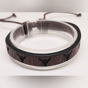 Men's Leather Bracelet Western Bullhead‎ New f17
